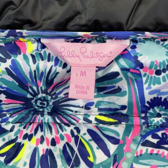 Lilly Pulitzer Vest Women's Medium Black Onyx Elana Full Zip Down Puffer NWT - Picture 7 of 15